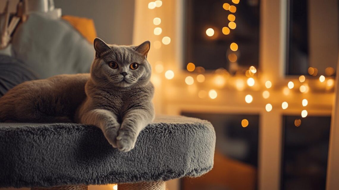 British Shorthair : Guide des arbres a chat design en bois massif pour votre felin